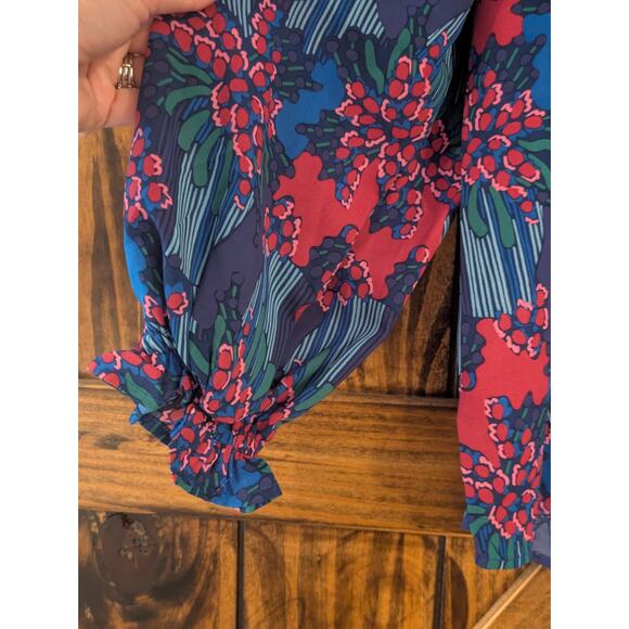 MICHELLE MCDOWELL multicolor womens blouse top size large in GUC - Picture 5 of 7